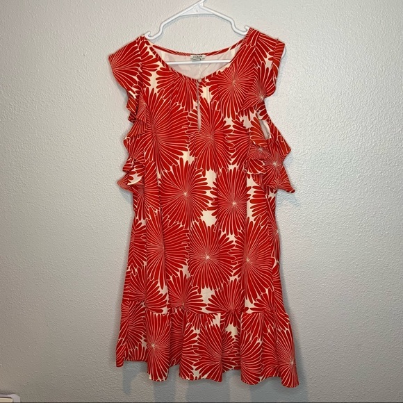 NWT J. Crew Factory Printed flutter dress Size Medium - Picture 2 of 7